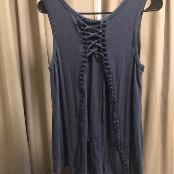 Francesca’s Navy Tank with Tied Back - Picture 2 of 3